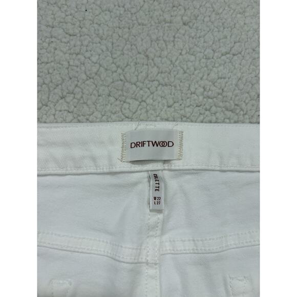 Driftwood Colette Floral Embroidered Cropped Straight Jeans White Plus Size 22 W - Picture 4 of 8